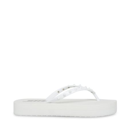 White Steve Madden Lumi Women's Flip Flops | PH 9485MXL